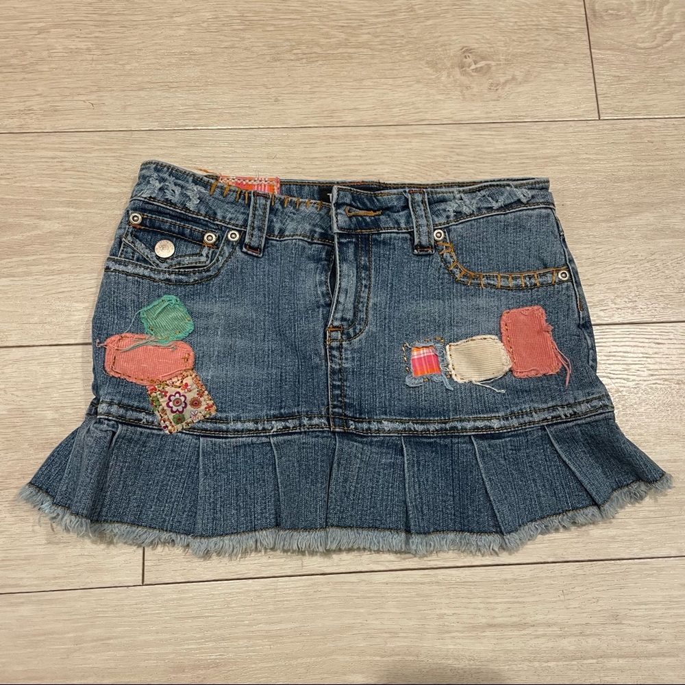 Y2k denim mini skirt